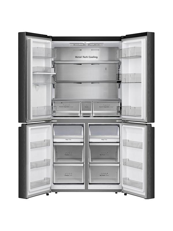 Hisense RQ758N4SWFE Pureflat 90cm Cross Door, American Fridge Freezer - Black Stainless Steel - Image 2